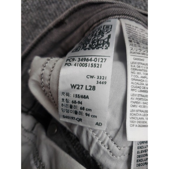 Levis Wedgie Straight Jeans Womens 27x28 Gray Stretch Mid Rise Denim - Picture 4 of 13